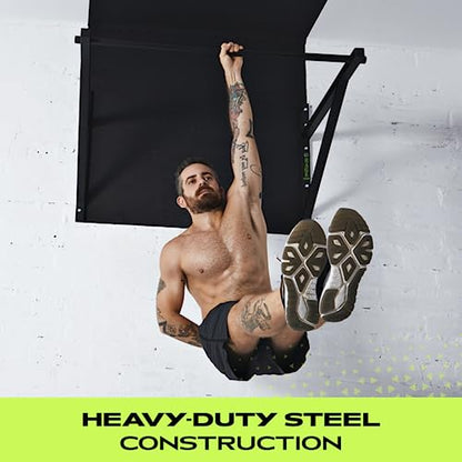Rage Fitness Wall Mounted Pull Up Bar, Heavy-Duty Steel, 500lbs Capacity
