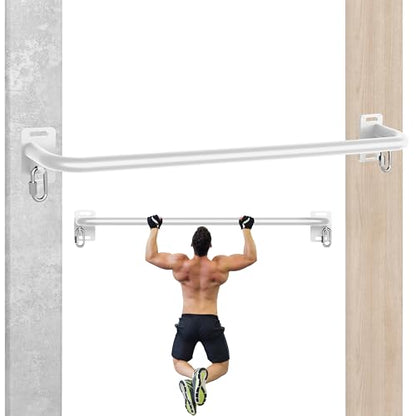 Wall Mounted Pull Up Bar - Heavy Duty Chin Up Bar, Pull-Up Bar for Garage, Joist, Wall Mount - Multifunctional Fitness Bar, Supports up to 600 Lbs - color: White01