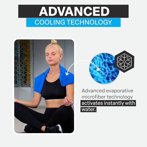 Cooling Towels for Sports, Cooling Neck Wraps – Cold Towel for Running, Workout & Outdoor Use, with UPF 50+-Soft, Chill Pad, Reusable Cooling Neck Towel, 13"x29.5" - 1 Pack (Blue)
