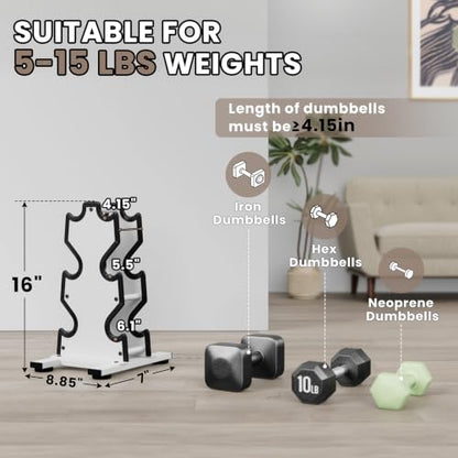 Dumbbell Rack Stand Only, 7-Tier | 5-Tier | 3-Tier Weight Rack for Dumbbell - color: White, size: 3 Tier