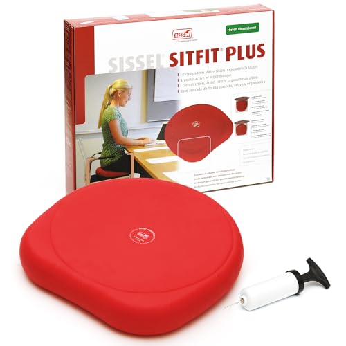 SISSEL SITFIT 14in Red | Active Sitting & Training | Strengthens Back & Pelvic Floor Muscles | Versatile Use: Legs & Veins | Adjustable Pressure | Includes Exercise Poster - color: Red