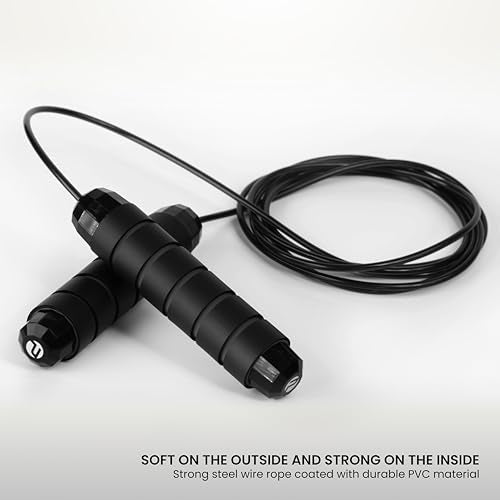 Adjustable Jump Rope for Workout - All-Purpose Exercise Jump Rope Kids & Adults Love with Tangle-Free, Comfortable Foam Handles - Best Slimming, Cardio & Endurance Training - color: Full Black