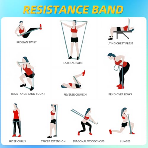 WHATAFIT Resistance Bands,Pull Up Assist Bands Set with Handles, Exercise & Workout Bands with Door Anchor for Men & Women – Home Fitness Equipment for Strength Training, Stretching