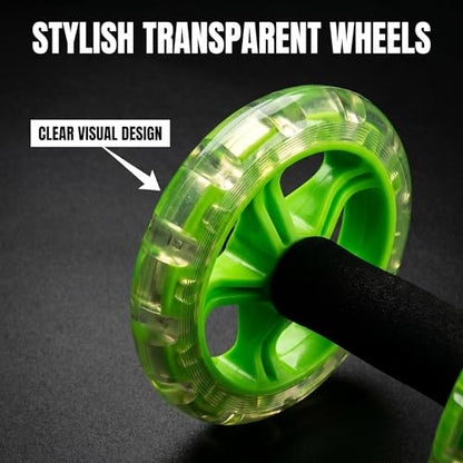 Exercise Roller Ab Exercise Abdominal Roller Wheel Dumbbell, Stable Abdominal Exercise Roller for Abs, Core Strength, Arms & Back, Portable Fitness Trainer for Men & Women