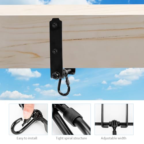 Heavy Duty Swing Hanger, Wood Beam & I-Beam Hanger, Swing Set Accessories Hammock 660LB Heavy Duty Swing Hooks Playground Hammock Chair Rope, Sandbag Porch, Hanging Heavy Punching Bags - style: 1Pack-with Snap Hook