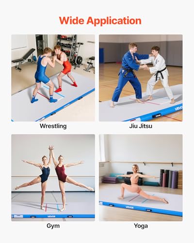 VEVOR Wrestling Mat, Martial Arts Thick Mat for Home Gym Exercise, PVC or Inflatable Training Mats with Circles,for Gymnastics, Tatami, Jiu Jitsu BJJ MMA Judo, Black