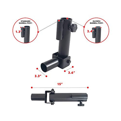 Sunny Health & Fitness Power Cage Squat Rack Upgrade Attachments, Dip Bar, Plate Bar Holder, Belt Squat, J Hook, Lat, Adapter, U Ring, Pull Up Bar, Landmine, Captain's Chair, Tricep Rope For Home Gym - style: Landmine