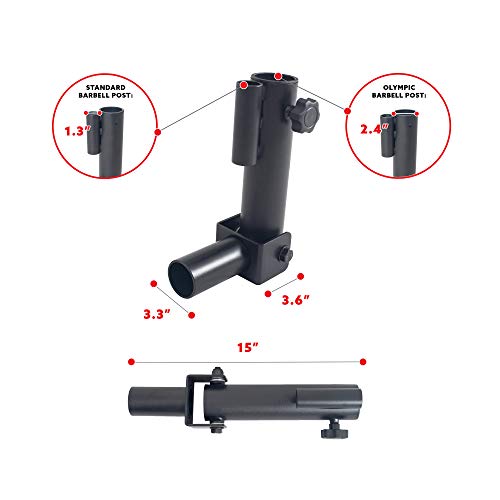 Sunny Health & Fitness Power Cage Squat Rack Upgrade Attachments, Dip Bar, Plate Bar Holder, Belt Squat, J Hook, Lat, Adapter, U Ring, Pull Up Bar, Landmine, Captain's Chair, Tricep Rope For Home Gym - style: Landmine