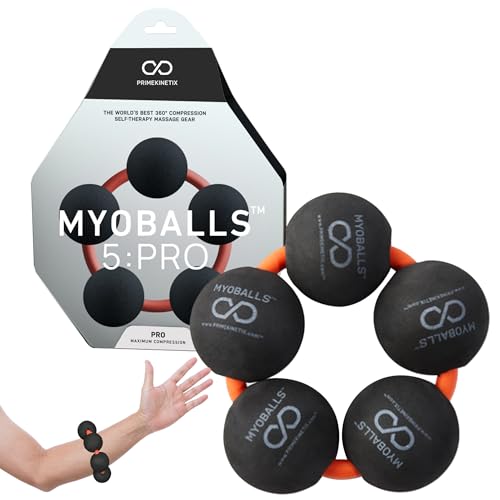 PRIMEKINETIX MyoBalls Foam Roller - Foam Rollers for Muscles, Enhanced Mobility, Deep Tissue & Full Body Massage, Trigger Point Therapy, for Athletes & Active Lifestyles, 1 Set of 5 Balls, Black - size: MyoBalls Pro 5