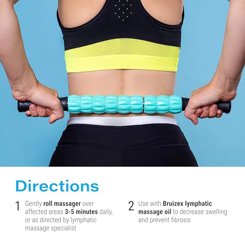 Muscle Roller Lymphatic Drainage Massage Roller Stick - for Myofascial Pain Relief | Post Liposuction & Fibrosis Treatment, Surgery Recovery| Lipo,Tummy Tuck & BBL,Compression Garment, Faja Compatible