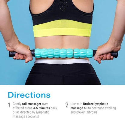 Muscle Roller Lymphatic Drainage Massage Roller Stick - for Myofascial Pain Relief | Post Liposuction & Fibrosis Treatment, Surgery Recovery| Lipo,Tummy Tuck & BBL,Compression Garment, Faja Compatible