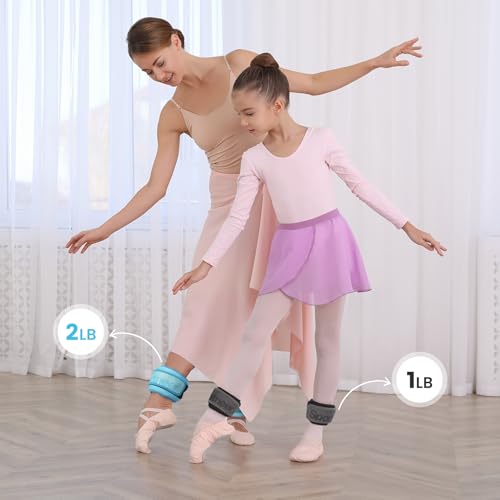 Sportneer Ankle Weights 0.5/1/2/3/5 LBS 1 Pair Wrist Leg Arm Weights for Women Men Kids Child with Adjustable Straps, Strength Weighted for Jogging Running Walking Fitness Gym Workout