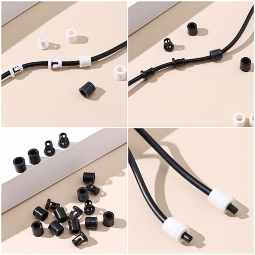 20 Pack Jump Rope End Clamp Clips Plastic Barrel Buckle Stopper Ends Snap Lock for PVC Jump Rope 5mm Skipping Rope Fitness Training Rope Exercise Cardio Boxing Weight Loss Speed Ropes