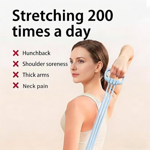 Adjustable Puller 6 Tubes, Elastic Pull Rope Fitness for Adult Female Male, Yoga Puller - color: Blue