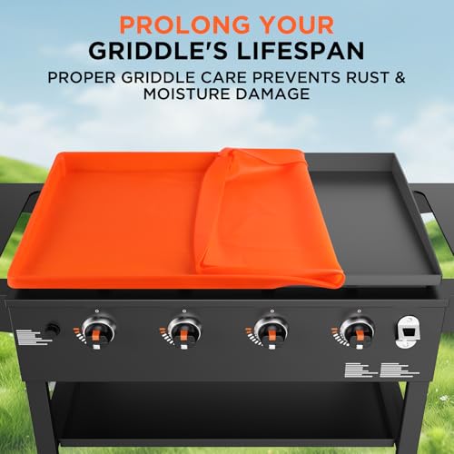 36" Silicone Griddle Mat for Blackstone 36 Inch Grill, Heavy Duty Food Grade Silicone Cover, All-Season Dirt & Rust Protection - size: 36" x 22" x 2.4"
