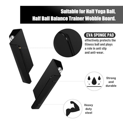 Balance Ball Holder Wall mount,Half Exercise Ball Storage Bracket for Strength Fitness Ball,Yoga Stability Ball Rack Organizer for Home Gym Workouts