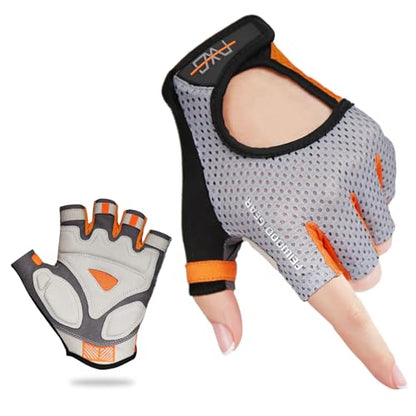 Cycling Gloves Elastic Half Finger Bicycle Gloves Anti-Slip Shock Absorbing Padded MTB/Road Biking Gloves for Men/Women