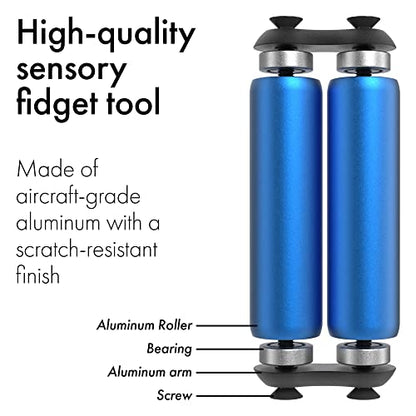 ONO Roller - Handheld Fidget Toy for Adults | Help Relieve Stress, Anxiety, Tension | Promotes Focus, Clarity | Compact, Portable Design (Sapphire, Full Size - Aluminum) - size: Full Size, style: Aluminum - Sapphire