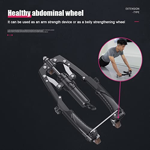 Upgrade 2-in-1 Hydraulic Power Twister with Wheels, Adjustable 22-440lbs Twister Arm Exerciser with Stretchable Handle, Ab Roller Wheel for Muscle Training