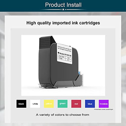 Phezer Original 42ml Black Quick Dry Solvent Ink Cartridge Replacement for 0.5inch/12.7mm Handheld Mini Inkjet Printers PC11 (Black) - color: PC11 Printer Ink (Black)