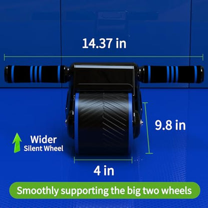 JJM Auto Rebound Exercise Roller Wheels - Ab Roller Fitness Equipment for Core Strength Training Home Gym Fitness Equipment with Kneeling Mat Accessories Exercise Roller Wheels for Men and Women