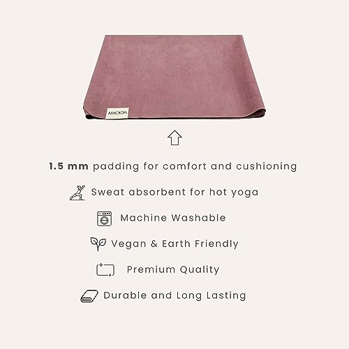 Travel Yoga Mat 1.5mm | Foldable, Lightweight Mat | Use for Travel, Backpacking, Yoga Retreat, Outdoors, Gym, Pilates, Machine Washable, Eco-Friendly