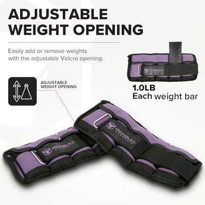 Adjustable Ankle Weights (10lbs/Pair) - Weighted Ankle Weight for Walking, Gym and Exercise - 2, 4, 6, 8, 10 LB Leg Weight Set with Straps for Women and Men - 1-5 lbs Each Ankle Adjustable for Weight Lifting