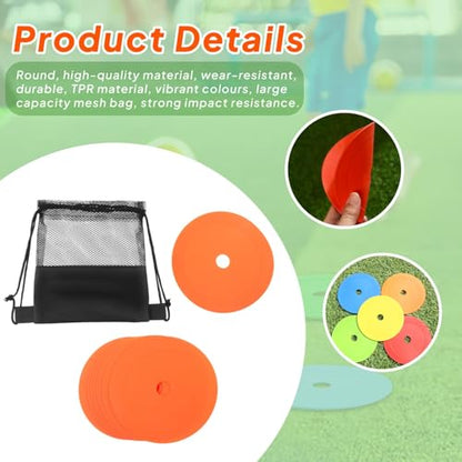 10Pcs Rubber Flat Cones 6 Inch Floor Dots Sports Training Markers for Soccer Agility Basketball Football Drills