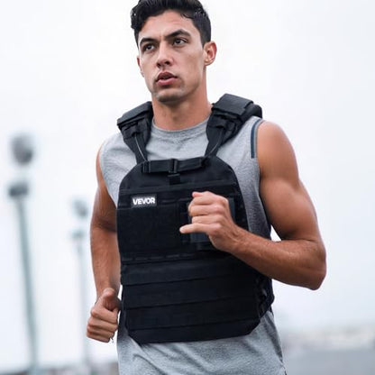 VEVOR Adjustable Weighted Vest, 4-10lbs/20-32lbs/24-40lbs/40lbs Comfortable X-Shape Body Weight Vest Set with 6/8 Weight Packs and Reflective Stripe, for Men Women, Workout Equipment for Strength Training Running Jogging - size: 40 lbs