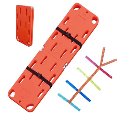 Foldable Spine Board Stretcher - Emergency Water Rescue Backboard, Lightweight PE Life Board with Seat Belt, 350lbs Capacity, 2/4-Fold Design for First Aid & Water Safety - color: 2folds