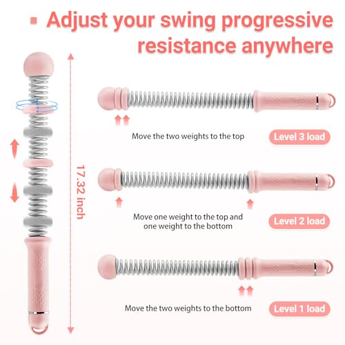 Adjustable Ropeless Battle Ropes for Home Gym-Cordless Training Rope Fitness Equipment for Men & Women,Portable Arm Exerciser Rope for Strength Building, HIIT and Low-Impact Aerobic Training (Pink)