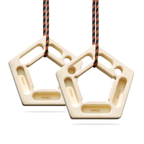 Portable Hangboard Rock Climbing, 2 Pack Lightweight Wooden Climbing Fingerboard for Bouldering, Finger Strength, Arm Workout and Pull-up Training