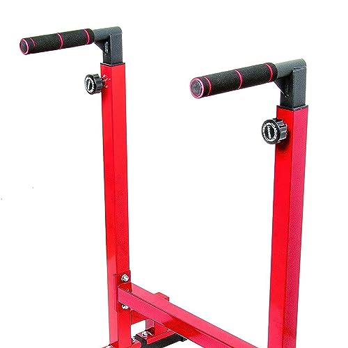 BalanceFrom Steel Frame Dip Station with Adjustable Height, 500 Pound Weight Capacity – Upper Body Workout Home Gym Equipment for Triceps, Push & Pull Ups, Leg Raises, and Bench Press