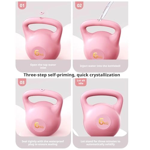 Water Filled Kettlebell, 6kg Adjustable Soft PE Kettle Bell with Ergonomic Non-Slip Handle, Portable Fillable Weight for Home Gym Strength Training Travel and Yoga Fitness - color: Light Blue