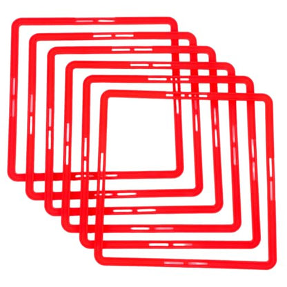6pcs Square Agility Rings, Footwork Speed Training Rings Soccer Training Equipment for Agility Workout