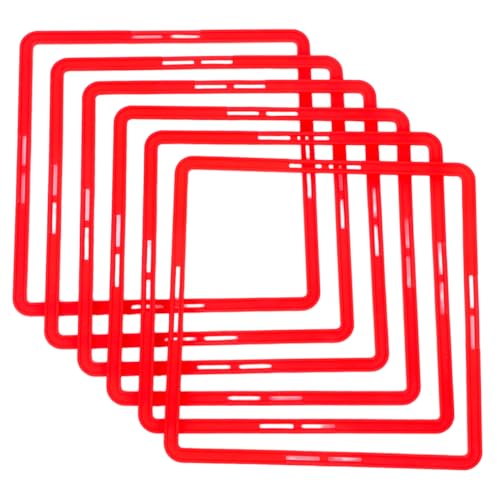 6pcs Square Agility Rings, Footwork Speed Training Rings Soccer Training Equipment for Agility Workout