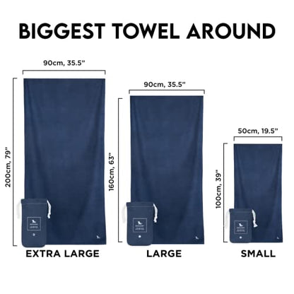 Dock & Bay Beach Towel - Quick Dry, Sand Free - Compact, Lightweight - 100% Recycled - Includes Bag - Essential - Deep Sea Navy, Extra Large (200x90cm, 78x35) - color: Essential - Deep Sea Navy, size: Extra Large (200x90cm, 78x35")