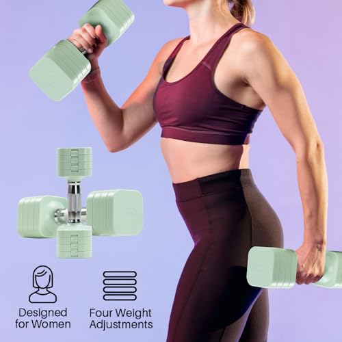 20LBS Adjustable Dumbbell Set, 4 in 1 Free Weights Dumbbells Set for,4lb 6lb 8lb 10lb, with Metal Non Slip Handle，Quick Change，Home Gym Strength Training Equipment for Men and Women