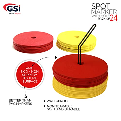 GSi Spot Markers – Non-Slip Non-Toxic Poly Spots – Floor Markers for PE, Sports & Classroom Activities - size: 9. Hole