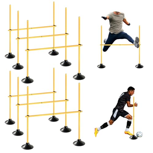 TNZMART 4.9 FT Agility Poles Adjustable Hurdles for Soccer Football Speed Training Equipment Track and Field - style: 6 groups