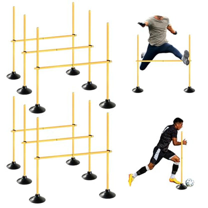 TNZMART 4.9 FT Adjustable Agility Hurdles Poles for Soccer Football Speed Training Equipment Track and Field - style: 6 groups