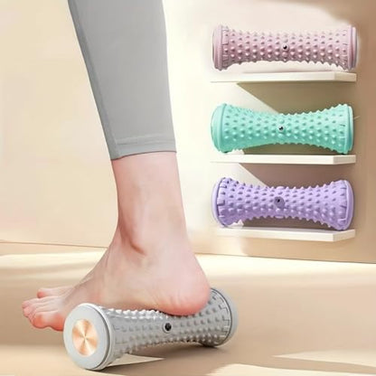 Foot Massage Roller with Speed Control, Deep Tissue Rough Surface, Medium Stiffness, Manual Operation for Yoga and Home Fitness, Gray - color: Gray