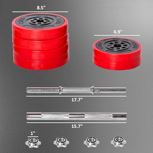 Soozier Adjustable Dumbbell Set, Convertible to Barbell Weight Set for Home Gym Women and Men Weight Lifting Training.