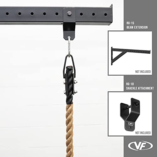 Valor Fitness Heavy Duty Rope Clamp for 1.5 Inch Gym Rope, Steel Rope Attachment up to 750 lb Capacity, Anchor Mount for Home Gym, Garage Gym, Obstacle Course, Ninja Training, Carabiner Not Included