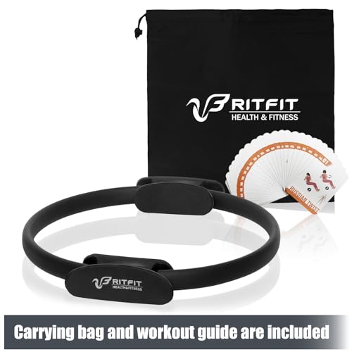RitFit Pilates Ring Circle - 14 Inch Magic Fitness Circle for Toning Inner & Outer Thighs, Bonus Workout Guide Included