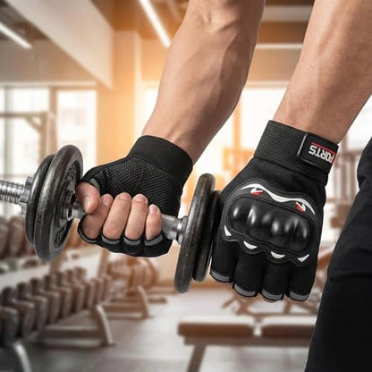 Motorcycle Gloves for Men Women, Breathable TPU Protection, for Motorcycle Cycling ATV Riding Tactical Training Fitness Workout Black(OSFA or L)