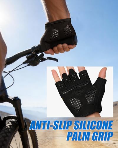 Bike Gloves for Women/Men Cycling Gloves Gym Gloves-[6MM Gel Pad] Half Finger with Shock-Absorbing, Anti-Slip for Cycling, Workout, Training, Weight Lifting, Outdoor, Dirt Bike, Mountain Bike, Riding - size: X-Large