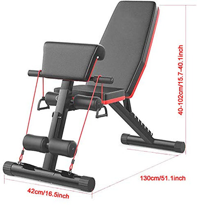 Foldable Sit-Ups Dip Stand Weight Bench Home Gym Weightlifting Stand for Full Body Training Adjustable Dumbbell Bench Multi-Function Fitness Stool