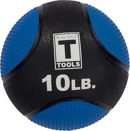 Body-Solid (GMR10B-PACK Medicine Ball Set for Upper and Lower Body Workouts - Superior Grip & Textured Surface Includes 4, 6, 8, 10, 12 Pound Balls with Convenient Rack Stand