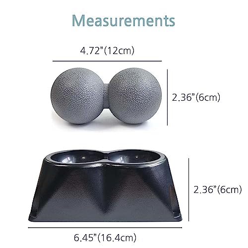 Double Lacrosse Peanut Massage Ball Riser Set for Headache, Neck, Shoulder & Back Pain Relief (Massage Ball Riser Set)